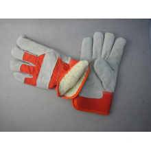 Cow Split Palm Acrylic Pile Winter Leather Work Glove-3089
